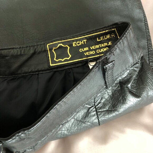 Black Nappa Vintage Leather Pants - Picture 4 of 8